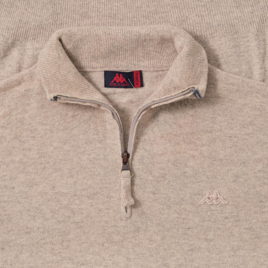 Vintage Kappa Q-Zip Wool Sweater Large 