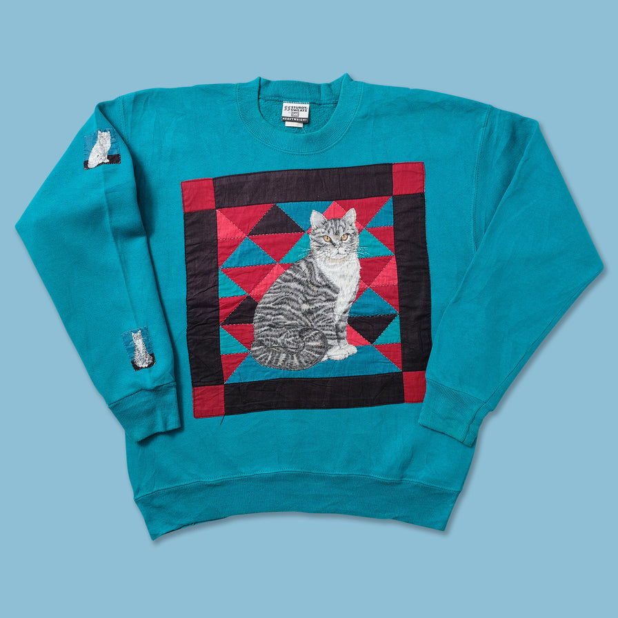 Vintage Cat Sweater Small 