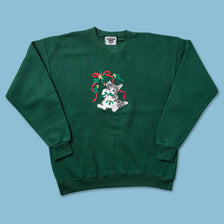 Vintage Cat Sweater Large 