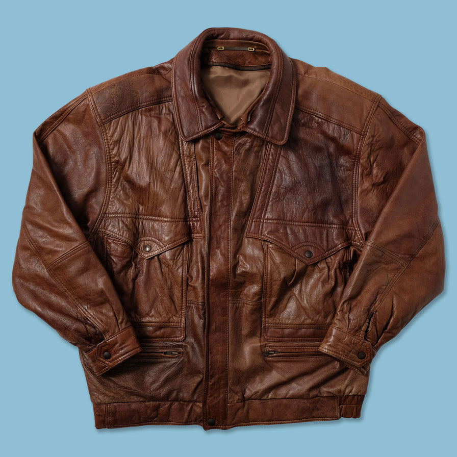 Vintage Flight Leather Jacket XLarge - Double Double Vintage