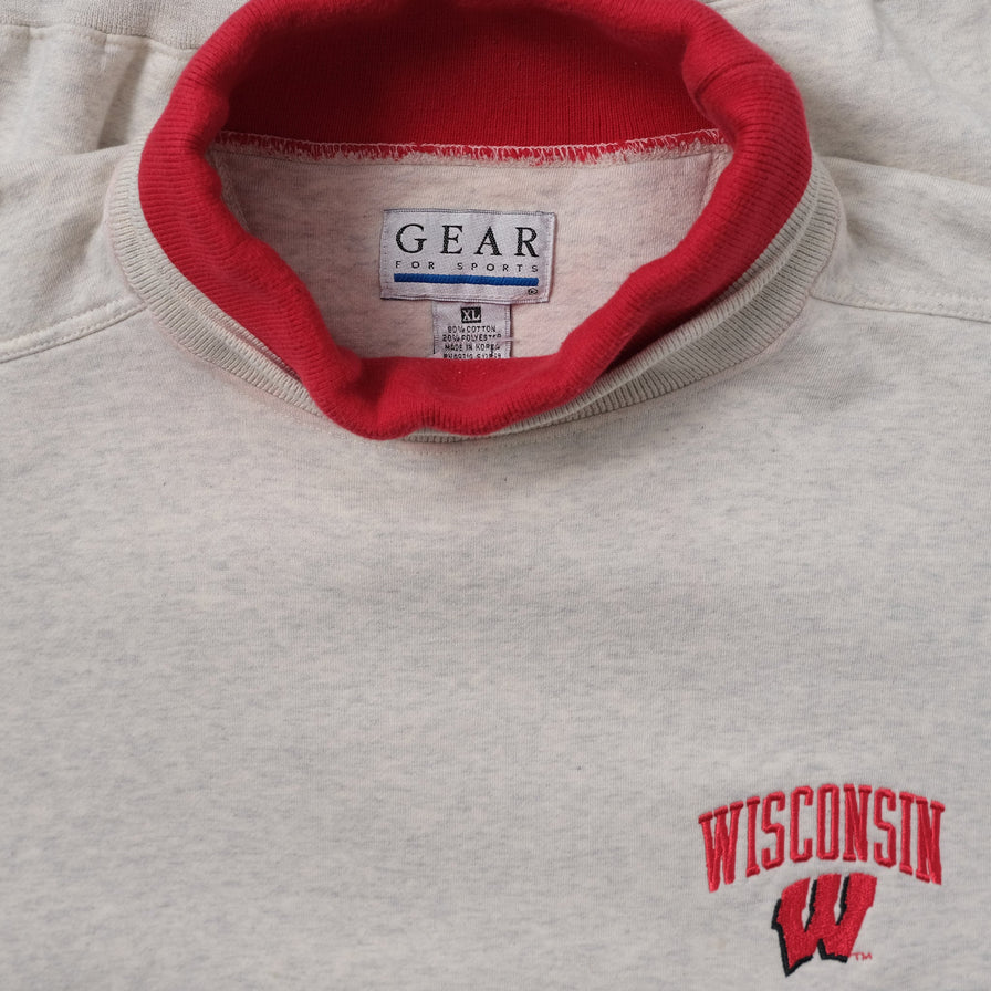 Vintage Wisconsin Badgers Mock Neck Sweater XLarge