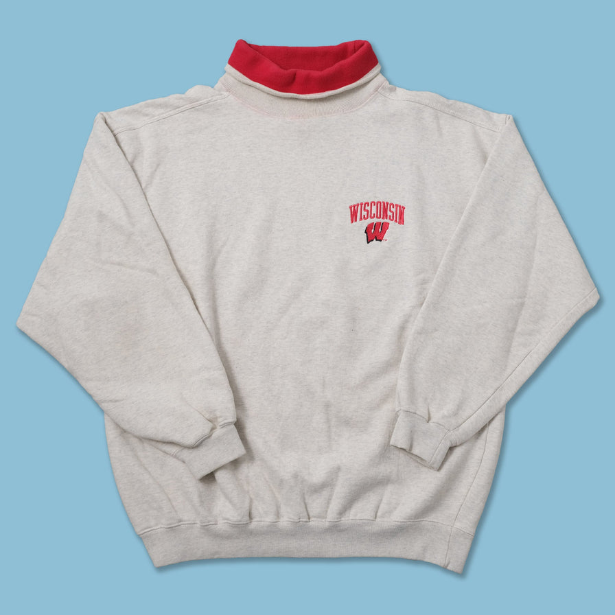 Vintage Wisconsin Badgers Mock Neck Sweater XLarge