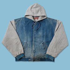 Vintage Denim Varsity Jacket Large 