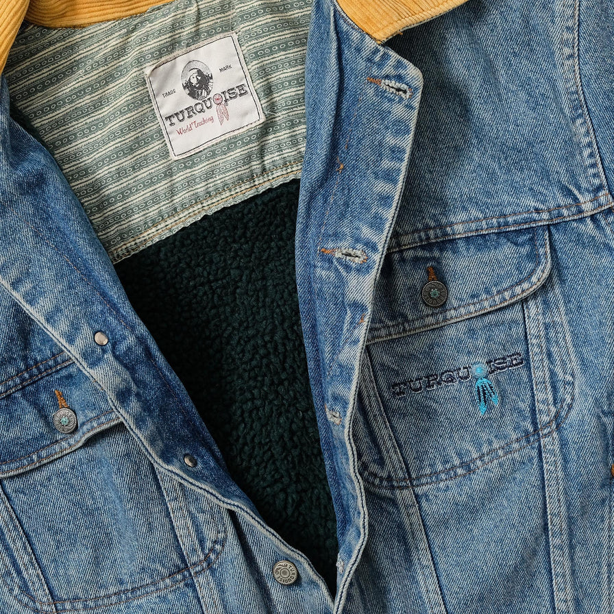 Vintage Padded Denim Jacket Medium 