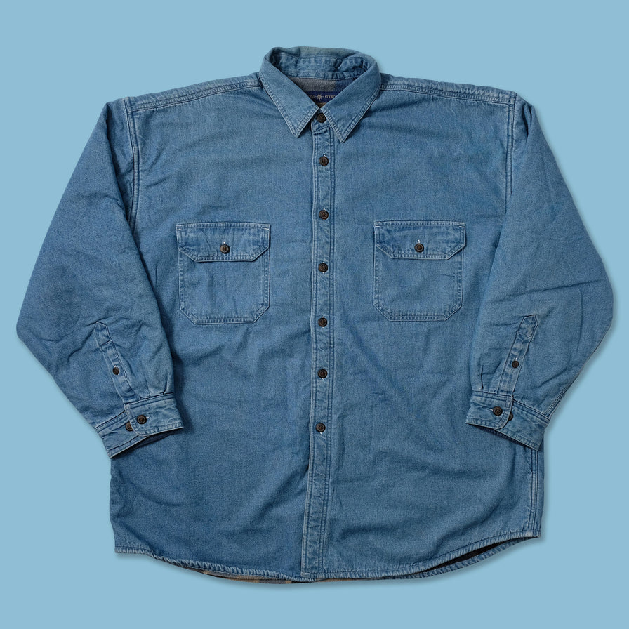 Vintage Padded Denim Shirt Jacket XXL