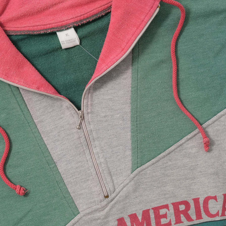 Vintage American Sports Q-Zip Sweater Large 