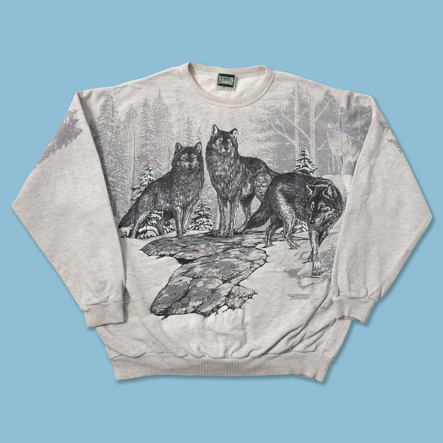Vintage Wolf Sweater XLarge - Double Double Vintage