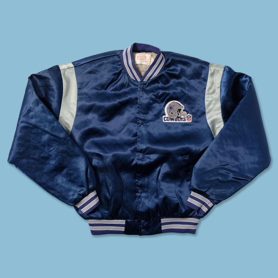 Vintage Dallas Cowboys Satin Bomber Jacket Medium - Double Double Vintage