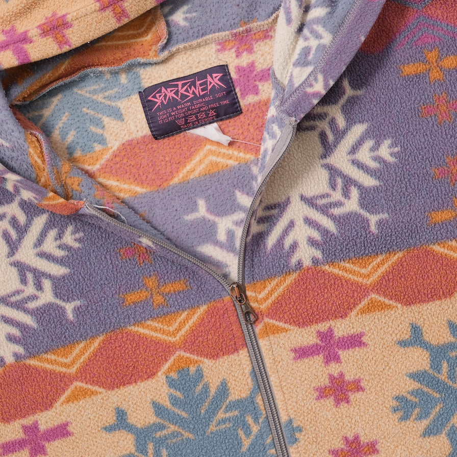 VIntage Patterned Fleece Jacket XLarge 