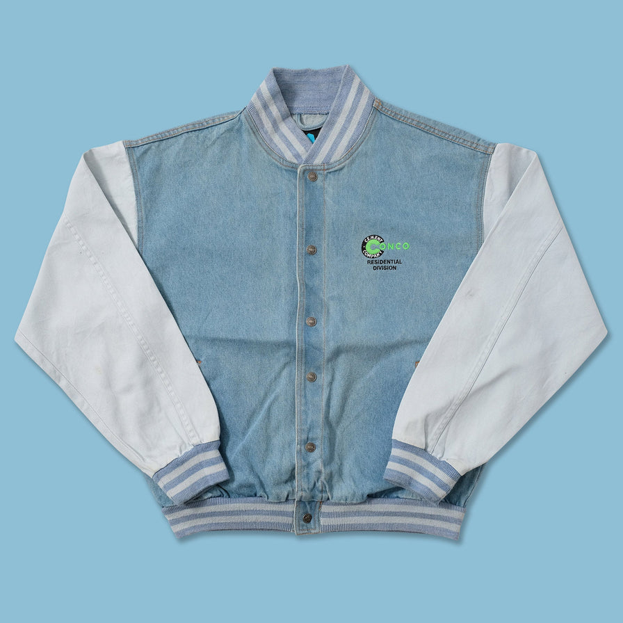Vintage Denim Varsity Jacket Small 