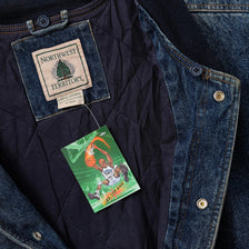 Vintage Denim Varsity Jacket Large 