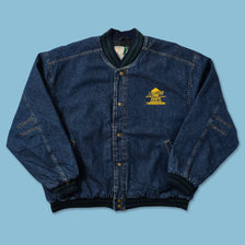 Vintage Denim Varsity Jacket XXL 