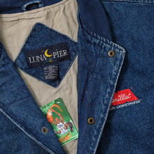 Vintage Denim Varsity Jacket Large 