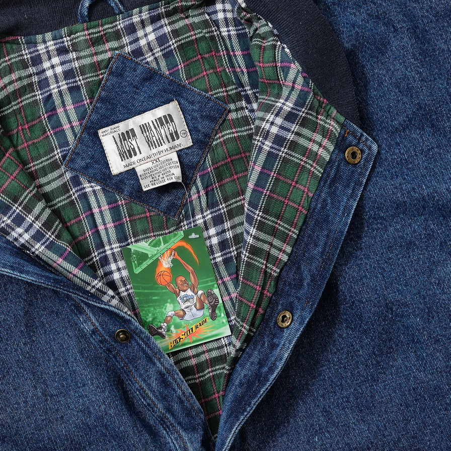 Vintage Denim Varsity Jacket XXL 