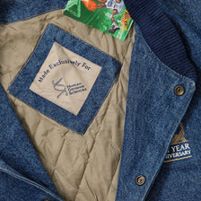 Vintage Denim Leather Varsity Jacket Medium 
