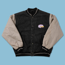Vintage Comedy Soul Festival Denim Varsity Jacket Large 