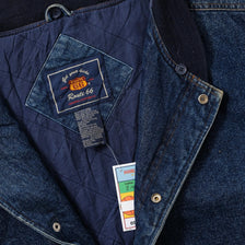Vintage Denim Varsity Jacket XLarge 