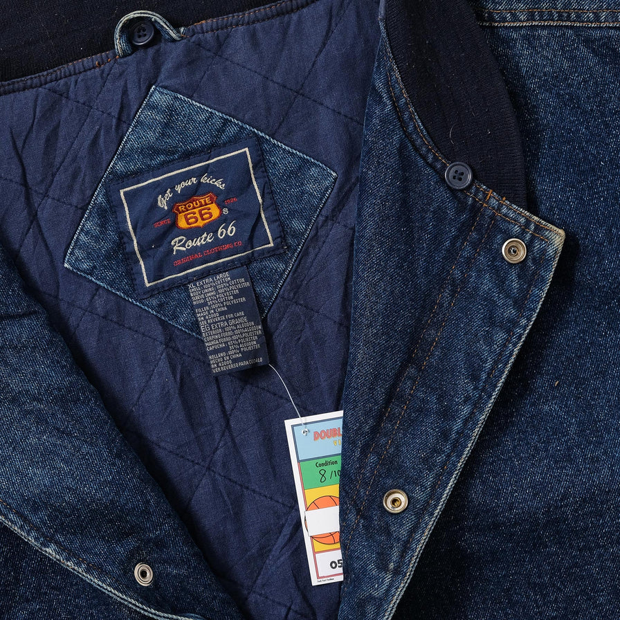 Vintage Denim Varsity Jacket XLarge 
