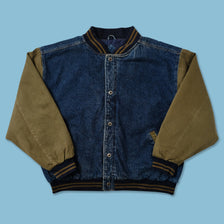 Vintage Denim Varsity Jacket XLarge 