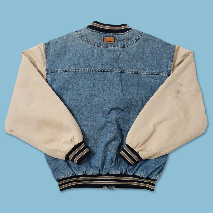 Vintage Denim Varsity Jacket Large 