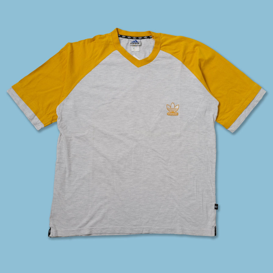 Vintage adidas V-Neck T-Shirt Large - Double Double Vintage