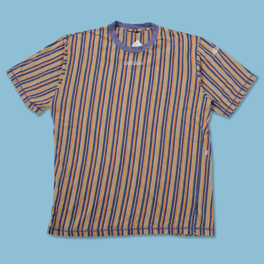 Vintage adidas Striped T-Shirt Large - Double Double Vintage