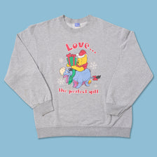 Vintage Pooh Christmas Sweater Medium 