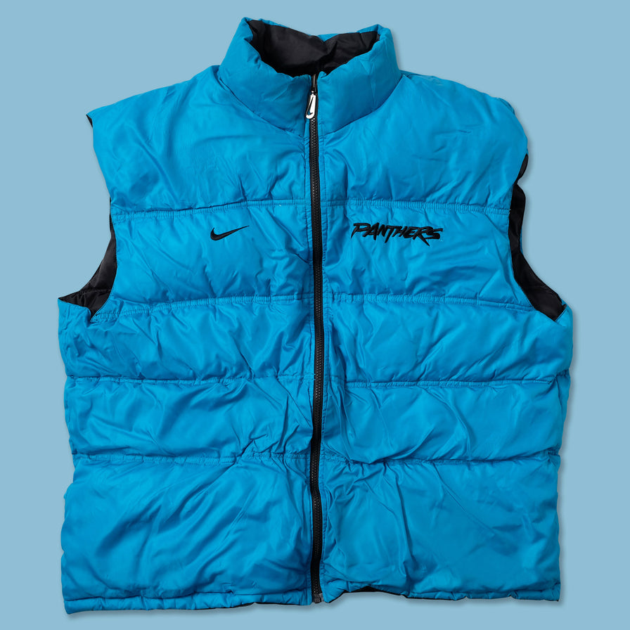 Vintage Nike Carolina Panthers Puffer Vest XLarge - Double Double Vintage