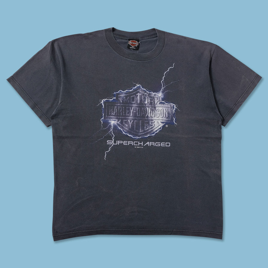 1999 Harley Davidson Supercharged T-Shirt XLarge - Double Double Vintage