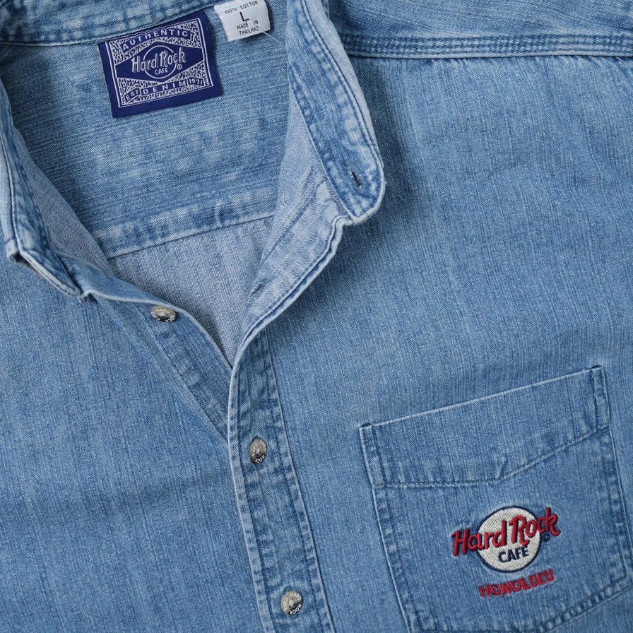 Vintage Hard Rock Cafe Denim Shirt Large - Double Double Vintage