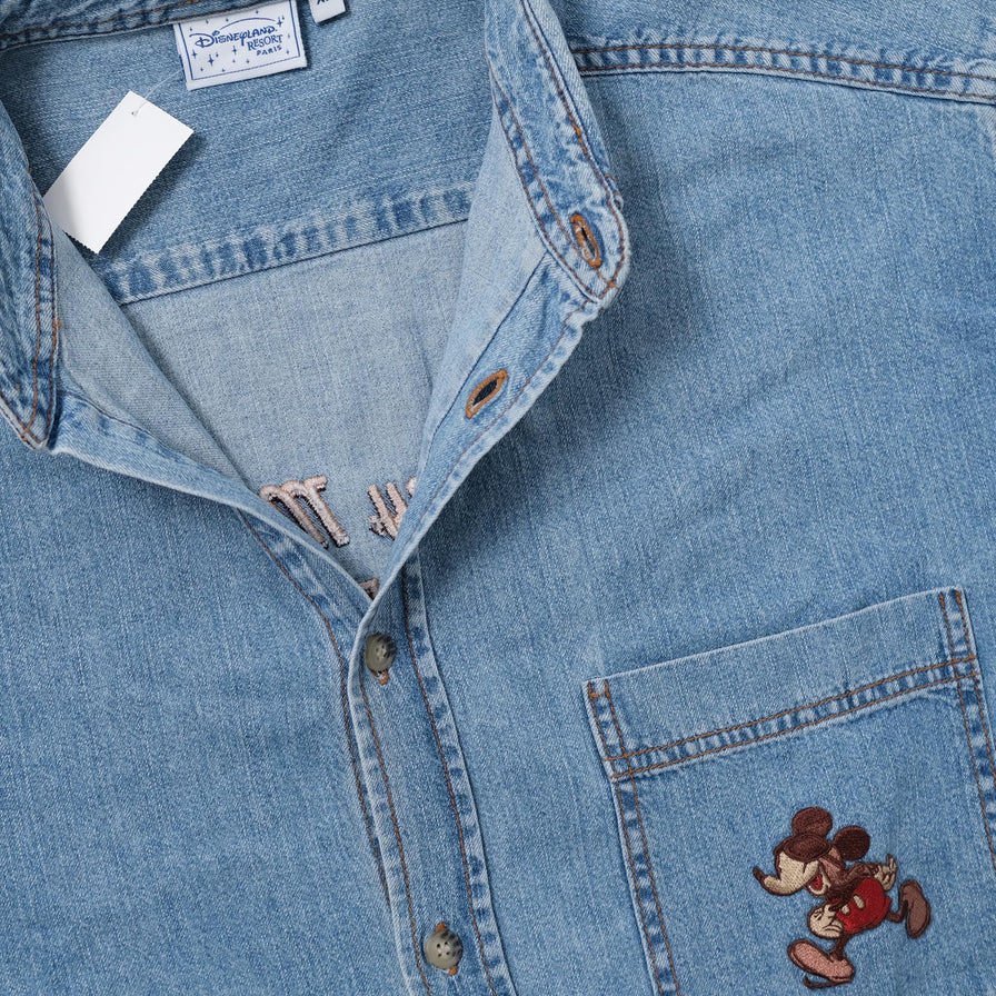 Vintage Disney Mickey Mouse Denim Shirt XLarge - Double Double Vintage