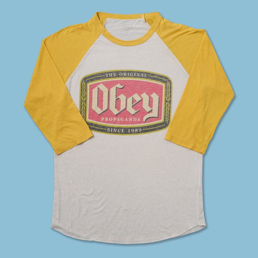 Vintage Obey Raglan T-Shirt XSmall - Double Double Vintage