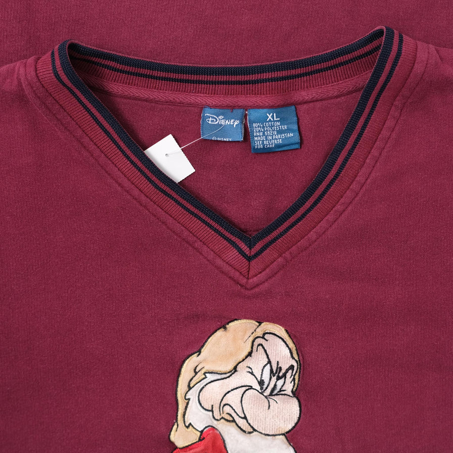 Vintage Disney Grumpy V-Neck Sweater XLarge - Double Double Vintage