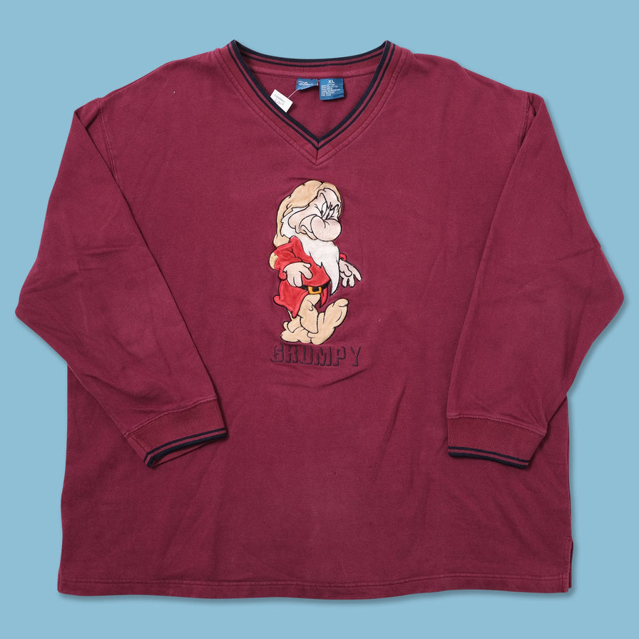 Grumpy Sweater Vintage Disney Grumpy V-Neck Sweater XLarge kaufen – Double Double Vintage