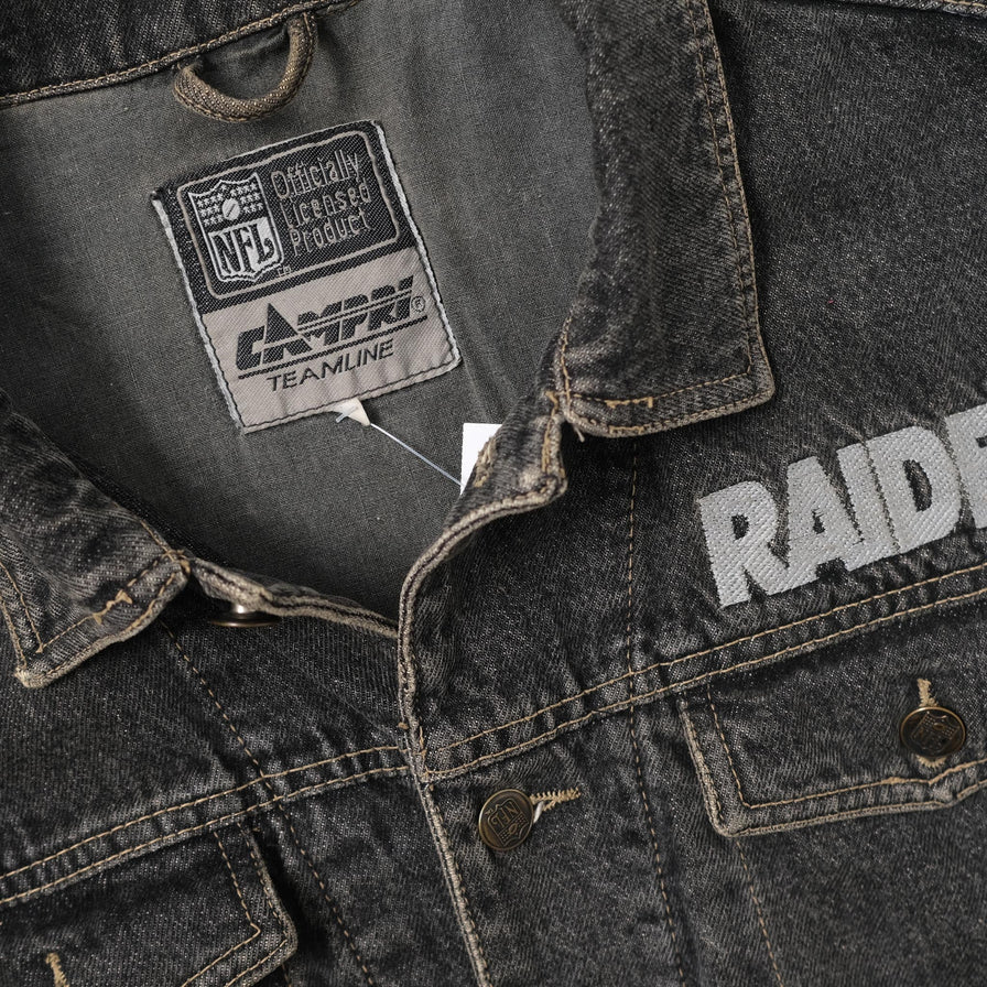 Vintage Los Angeles Raiders Denim Jacket Medium - Double Double Vintage