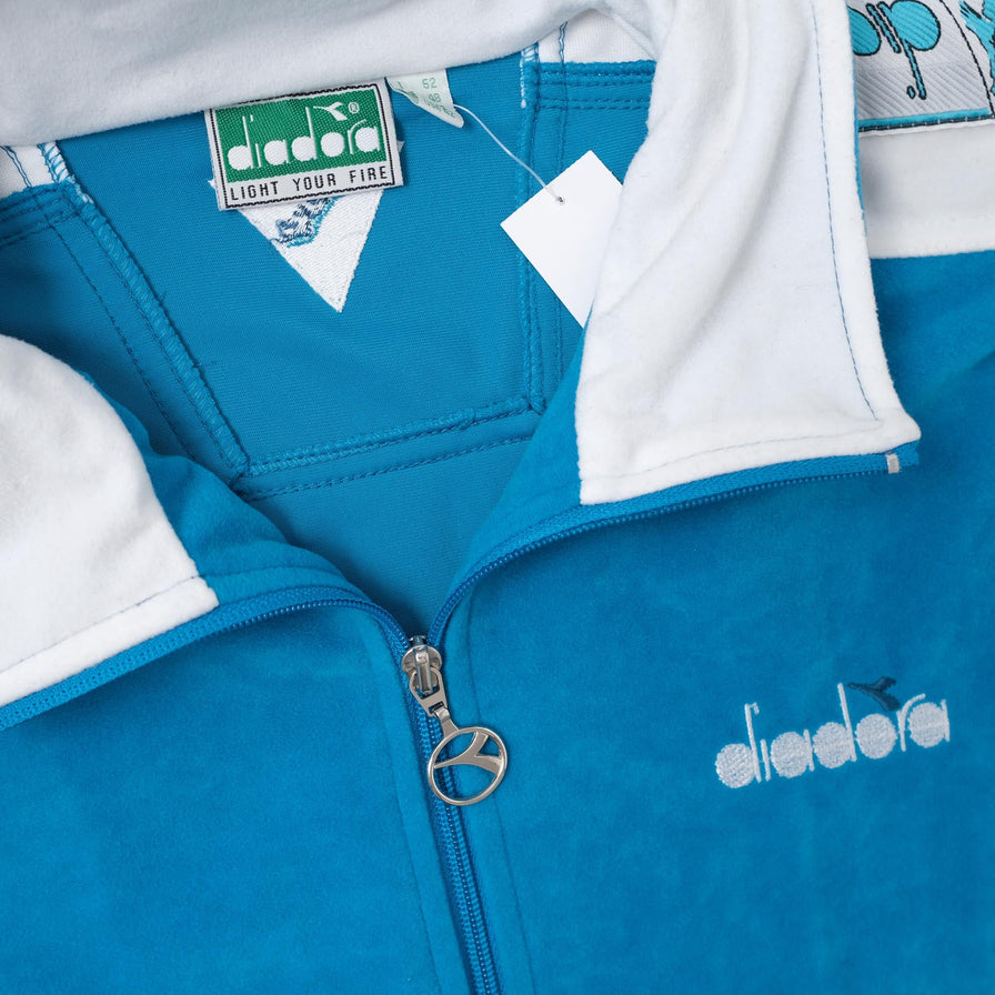Vintage Diadora Velour Track Jacket XLarge - Double Double Vintage