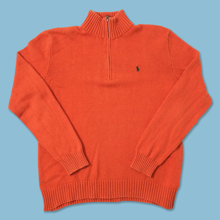 Vintage Polo Ralph Lauren Q-Zip Knit Sweater Medium 