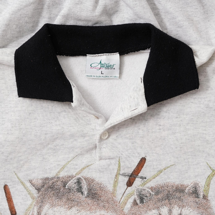 Vintage Raccoon Sweater Medium 