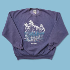 Vintage Florida Horses Sweater Large 