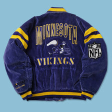 Vintage Minnesota Vikings Velour Varsity Jacket Medium 