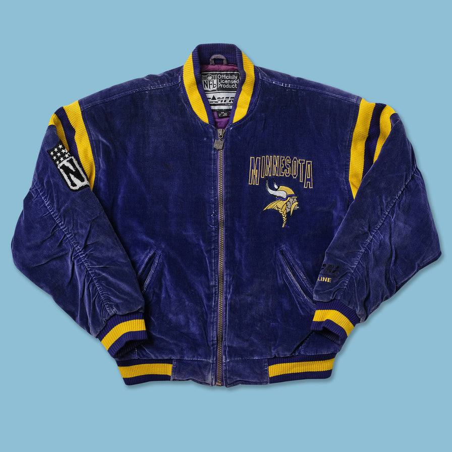Vintage Minnesota Vikings Velour Varsity Jacket Medium 