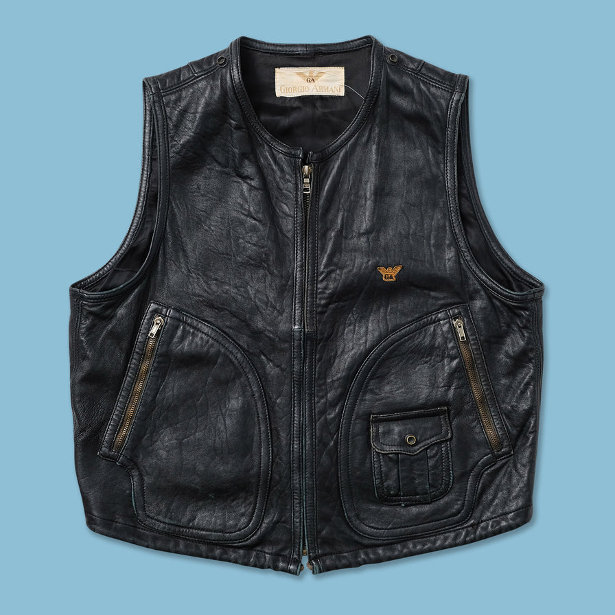 Women's Girgio Armani Leather Vest Medium 