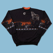 Vintage Wolves Sweater Medium - Double Double Vintage