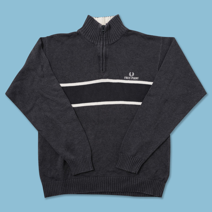 Vintage Fred Perry Cotton Q-Zip Sweater Small - Double Double Vintage