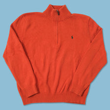 Vintage Polo Ralph Lauren Q-Zip Knit Sweater Large 