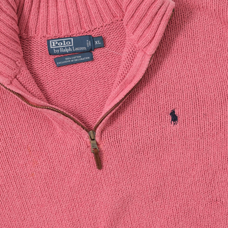Vintage Polo Ralph Lauren Q-Zip Knit Sweater Medium 
