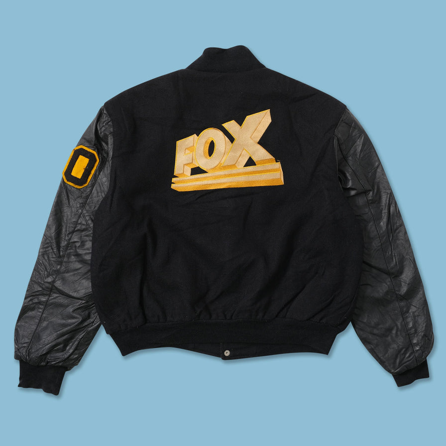 Vintage Fox Wool Leather Varsity Jacket Large 