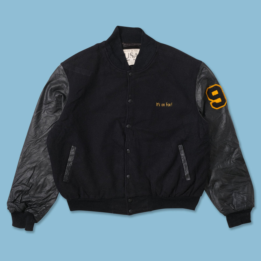 Vintage Fox Wool Leather Varsity Jacket Large 