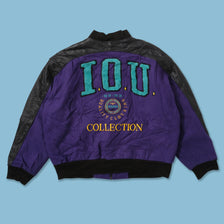 Vintage Wool Leather Bomber Jacket Large 