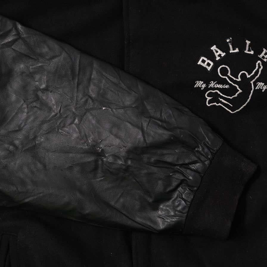 Vintage Wool Faux Leather Varsity Jacket Medium 